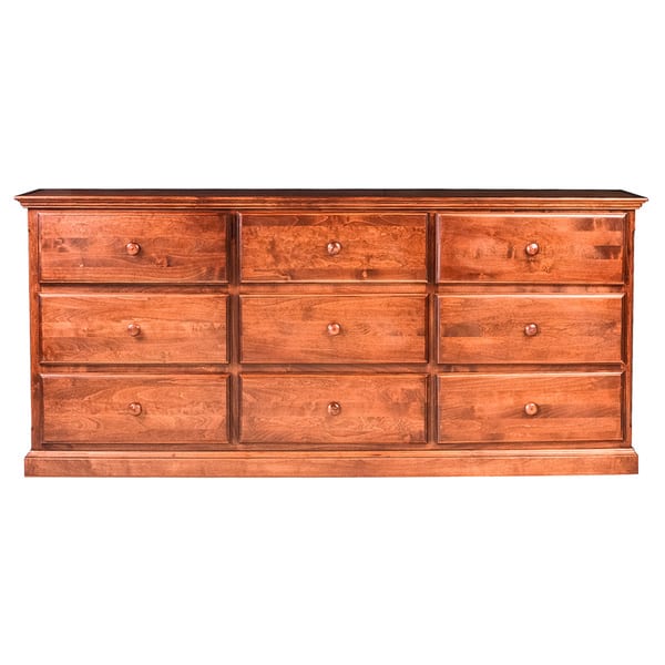 slide 2 of 11, Forest Designs Traditional Nine Drawer Dresser: 72W X 32H X 18D Chestnut Oak