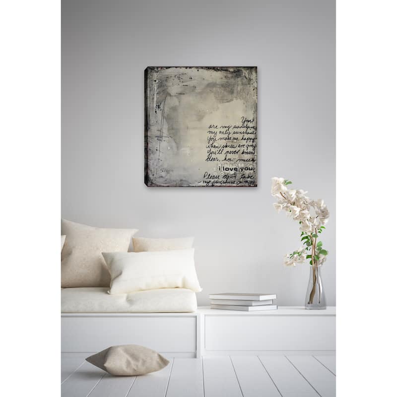 ArtMaison Canada. 24X24 inch Christina Lovisa, You are my Sunshine, Abstract Canvas Print Wall Art Decor Inspirational Love