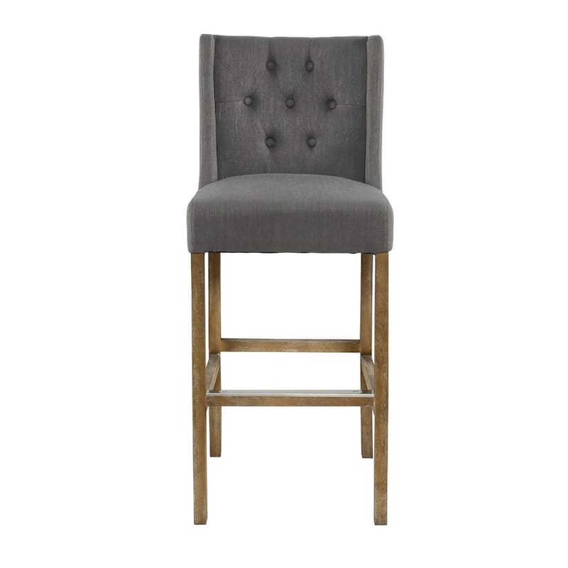 The Gray Barn Cedar Hollow Grey Tufted Upholstered 30-inch Barstool