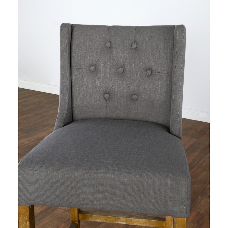 The Gray Barn Cedar Hollow Grey Tufted Upholstered 30-inch Barstool