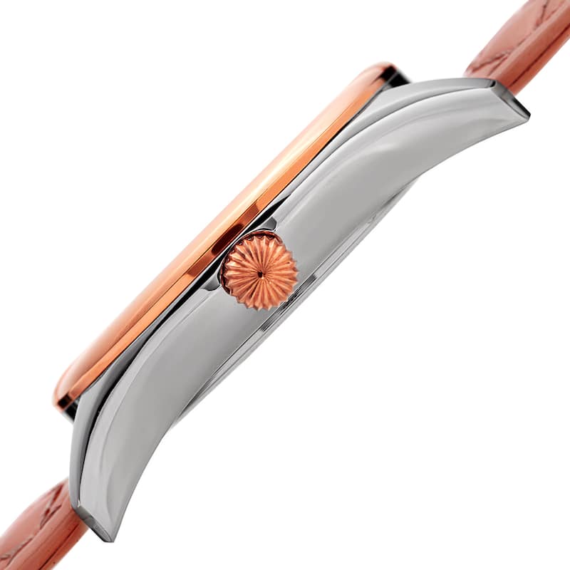 Akribos XXIV Women's Quartz Diamond Mauve Leather Strap Watch