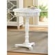 preview thumbnail 1 of 1, Lacy Antique White Finish Wooden Round Side Table