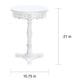 preview thumbnail 3 of 1, Lacy Antique White Finish Wooden Round Side Table
