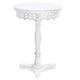 preview thumbnail 2 of 1, Lacy Antique White Finish Wooden Round Side Table