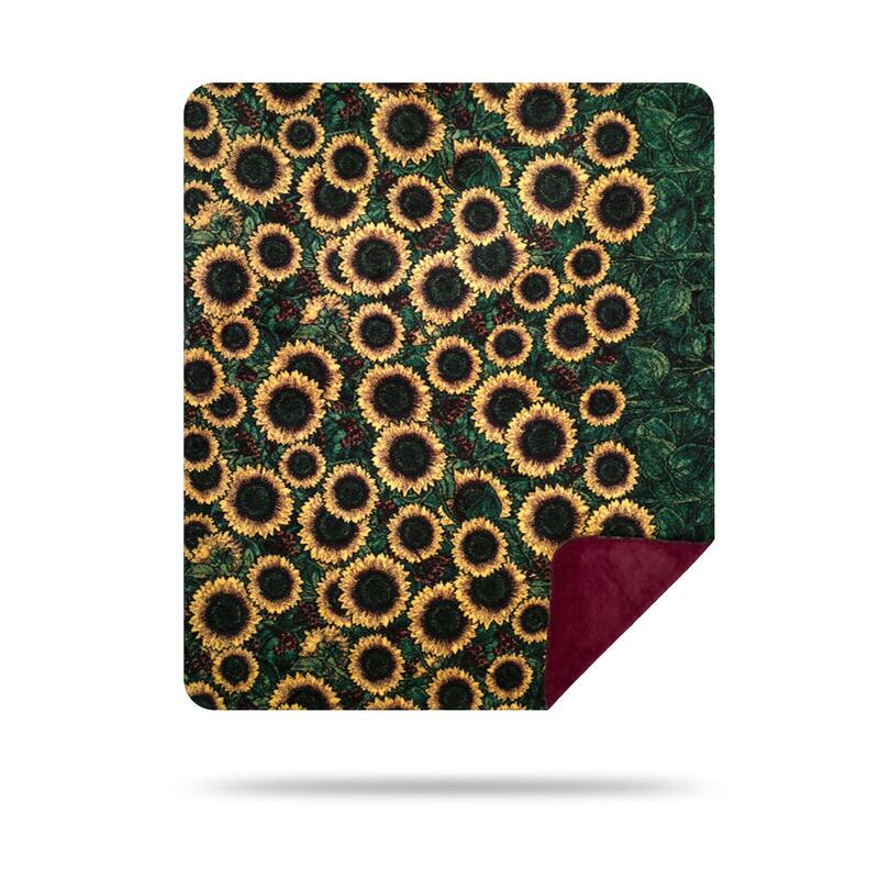 Denali Sunflower/ Merlot Throw Blanket