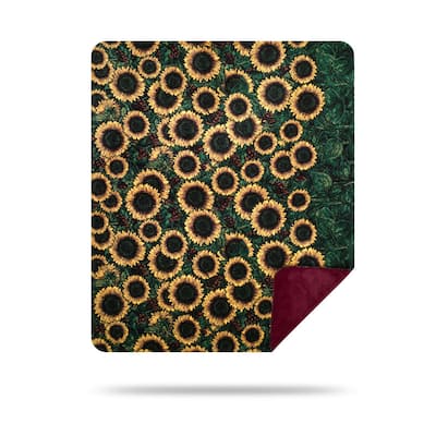 Denali Sunflower/ Merlot Throw Blanket