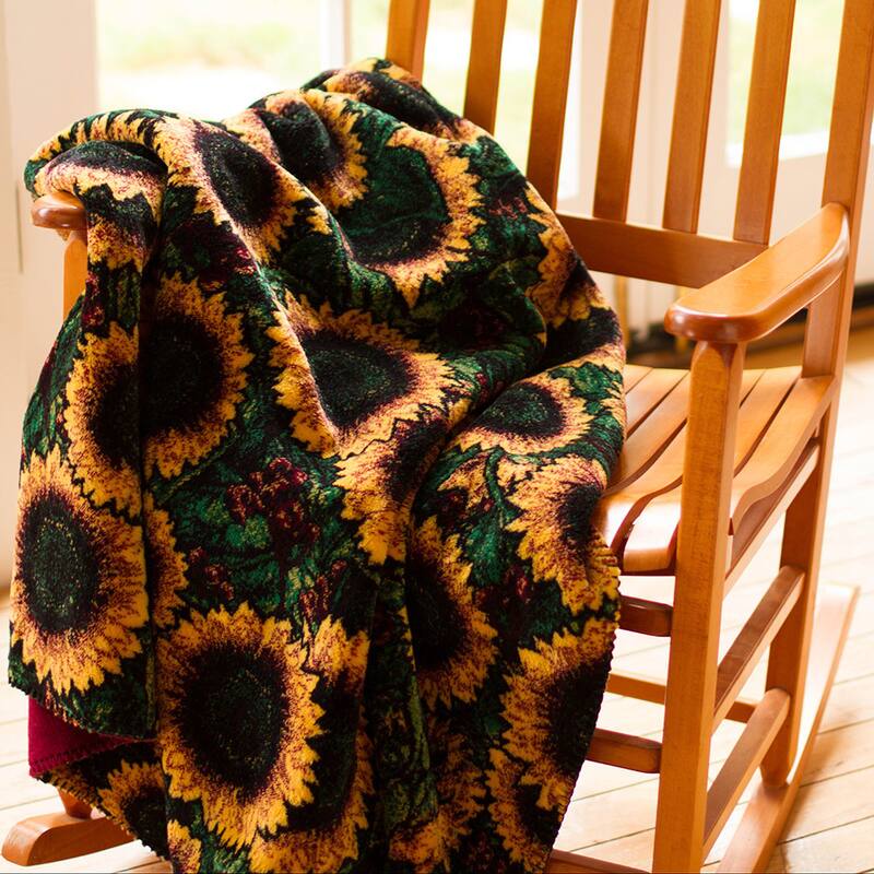 Denali Sunflower/ Merlot Throw Blanket