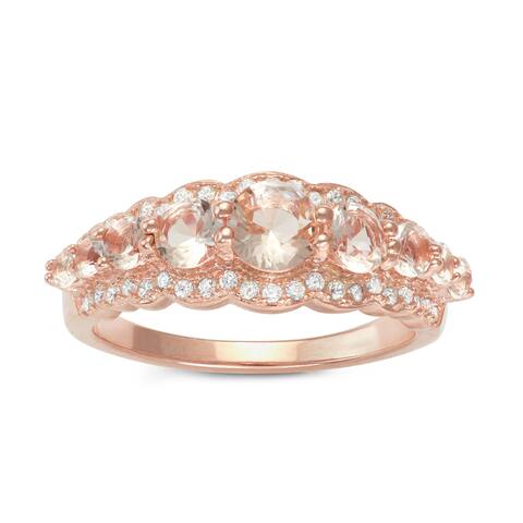 Gioelli Rose Gold over Silver Synthetic Morganite Engagement Ring
