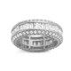 preview thumbnail 1 of 1, Gioelli Sterling Silver Square Cubic Zirconia Channel-set Eternity Band