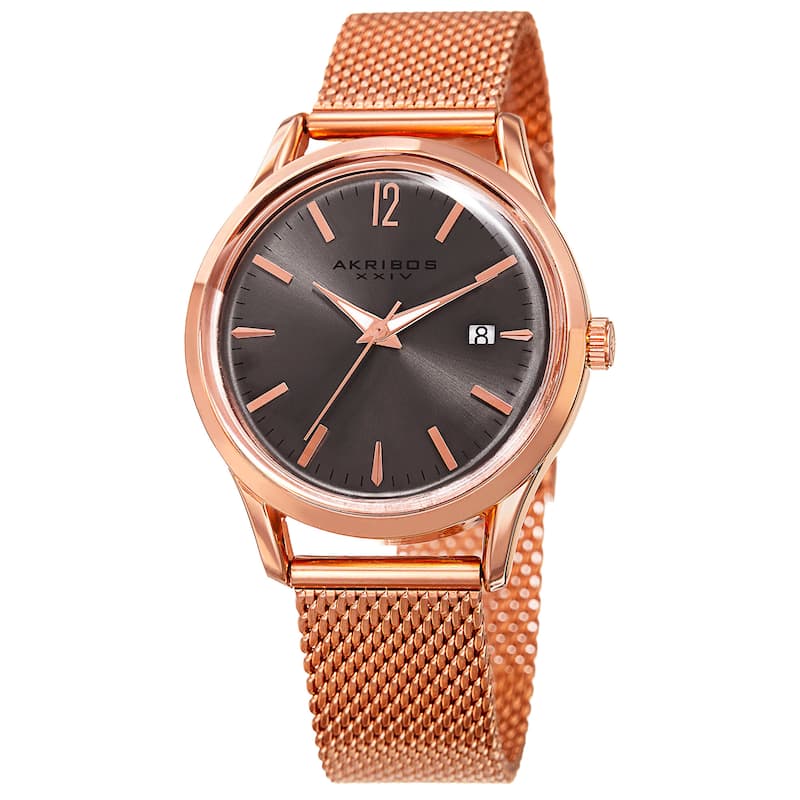 Akribos XXIV Women's Quartz Easy to Read Watch with Turquoise Mesh Bracelet