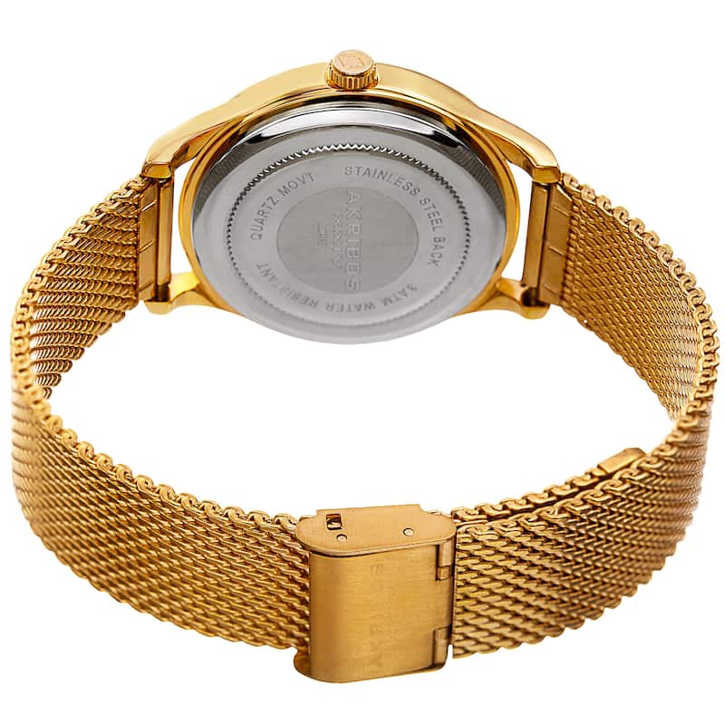 Akribos XXIV Women's Quartz Easy to Read Watch with Turquoise Mesh Bracelet