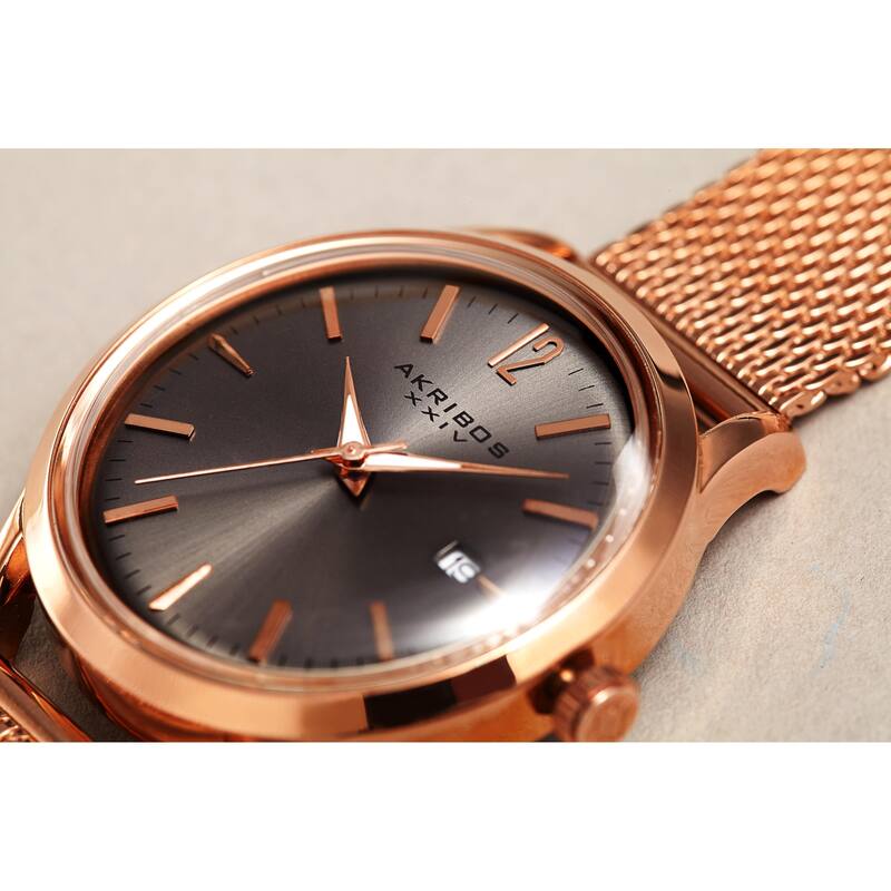 Akribos XXIV Women's Quartz Easy to Read Watch with Turquoise Mesh Bracelet