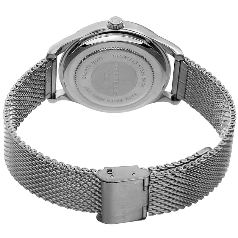 Akribos XXIV Women's Quartz Easy to Read Watch with Pink Mesh Bracelet