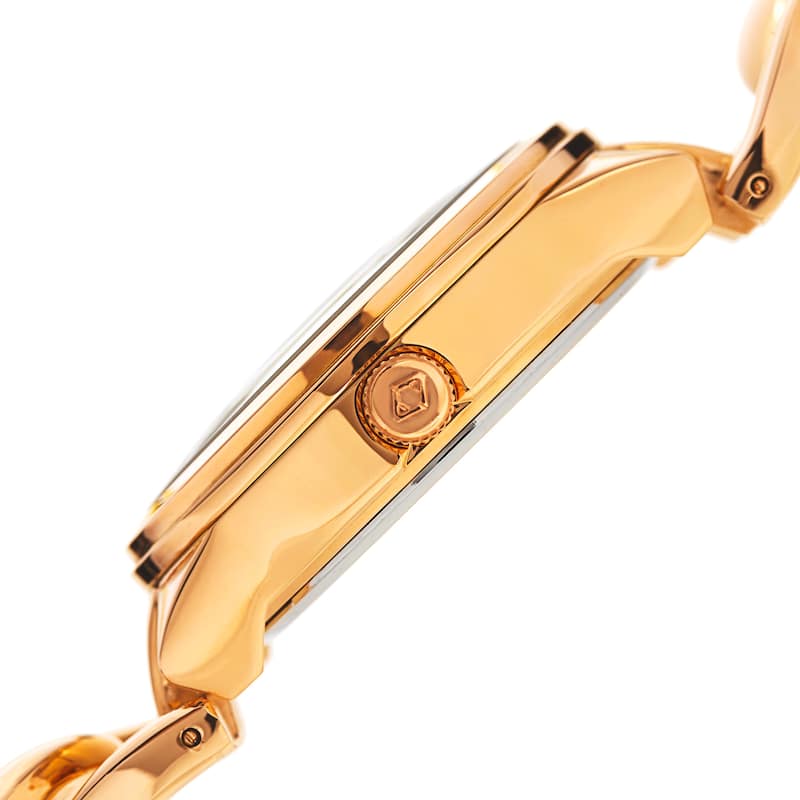 Akribos XXIV Women's Quartz Diamond Gold-Tone Chain Bracelet Watch