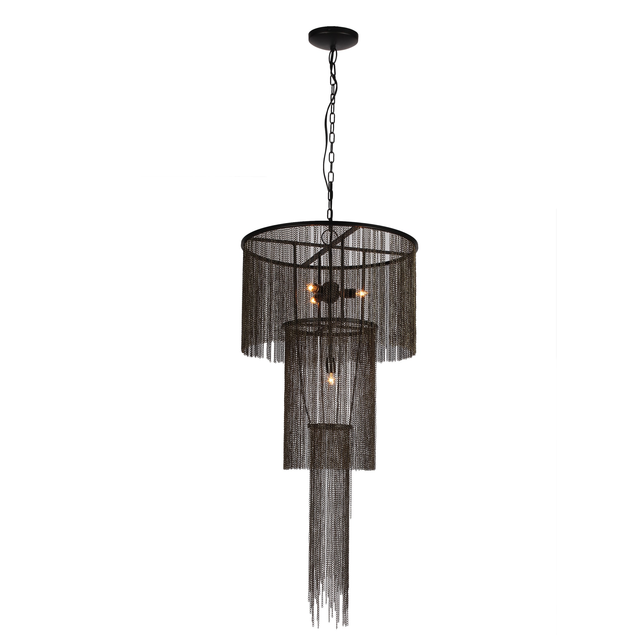 Metal 2-tier 4-light Hardwired Chandelier (Chandelier) - Chandeliers For Bedrooms by Overstock.com