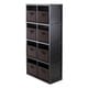 preview thumbnail 1 of 0, 9-Pc Wainscoting Panel Shelf 4 x 2 Slots with 8 Chocolate Fabric Baskets