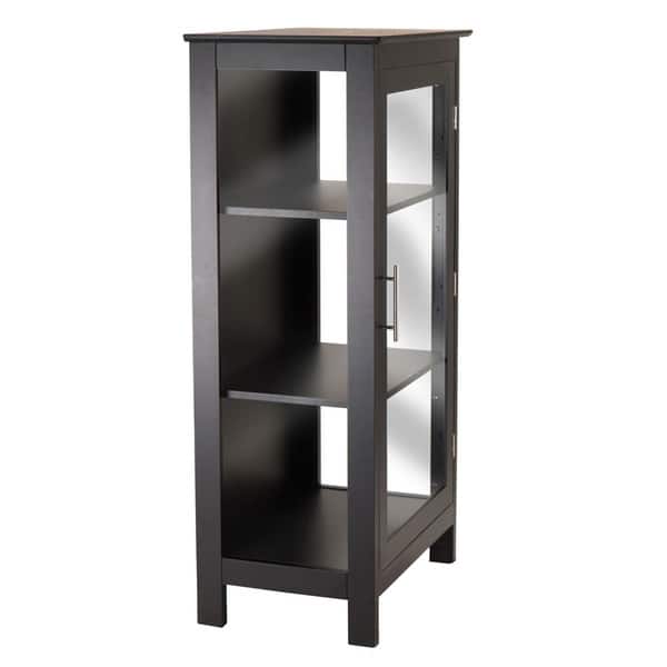 Shop Winsome Poppy Black Wood Display Storage Cabinet With Glass