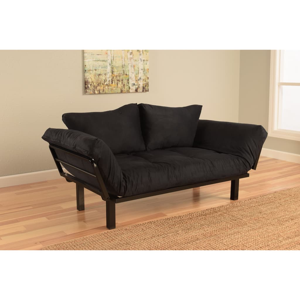 Porch & Den Boyd Black Suede Daybed Lounger