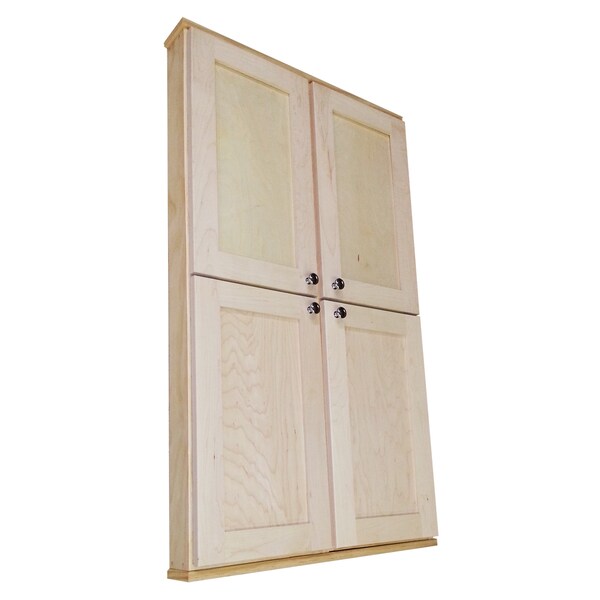 Wg Wood Products Shawnee Series Solid Maple 48 Inch High X 3 5 Wg Wood Products Shawnee Series Solid Maple 48 Inch High X 3 5 Deep Interior Double Door Wall Cabinet Free Shipping Today 11903762