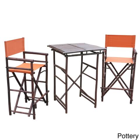 Zew Hand Crafted Square Espresso Bar Height Pub Set