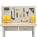Seville Classics UltraHD Steel Pegboard Set with 23-Piece Hook Assortment and 6 Bins. 24 in x 48 in