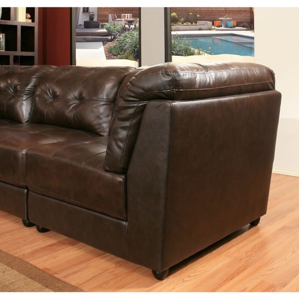 Shop Abbyson Montreal 6 Piece Top Grain Dark Brown Leather