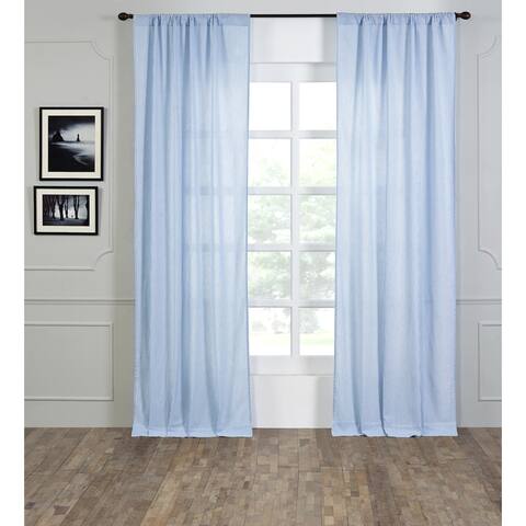 Cottage Home Iker Blue Cotton 42 x 96 Single Curtain Panel - 42 x 96