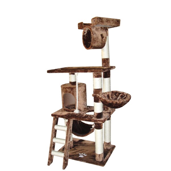 Shop Kitty Mansions Boston Brown Cat Tree Free Shipping Today 11904077