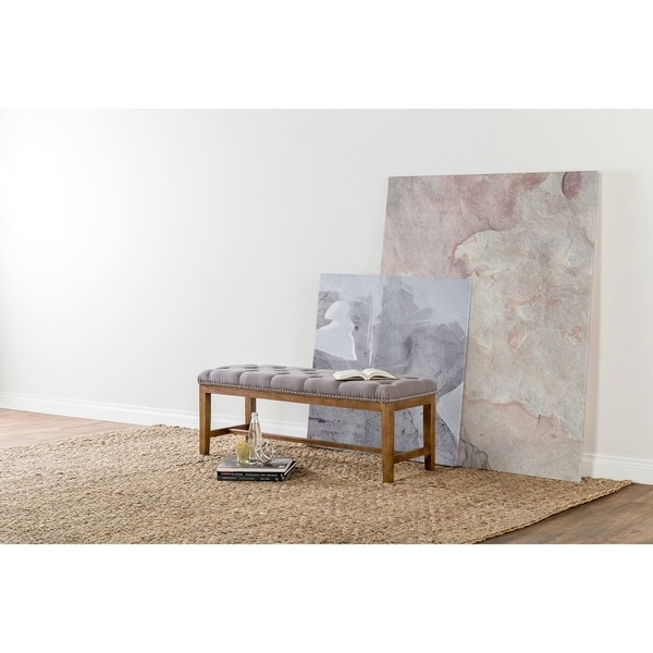 Shop Jay Tufted Grey Upholstered 46 Inch Bench By Kosas Home Free Shipping Today Overstock