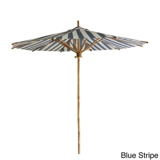 Overstock 7 Foot Bamboo Umbrella With Polyester Canvas Blue Stripes From Overstock Com Daily Mail