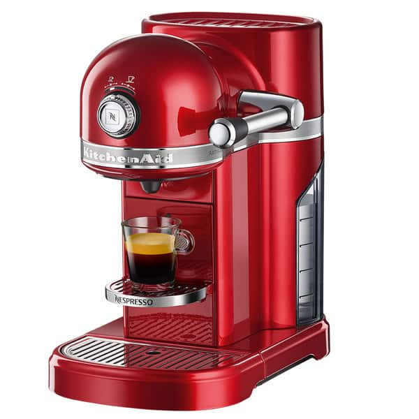 ChefWave Mini Espresso Machine for Nespresso Capsules (Red) with Accessories