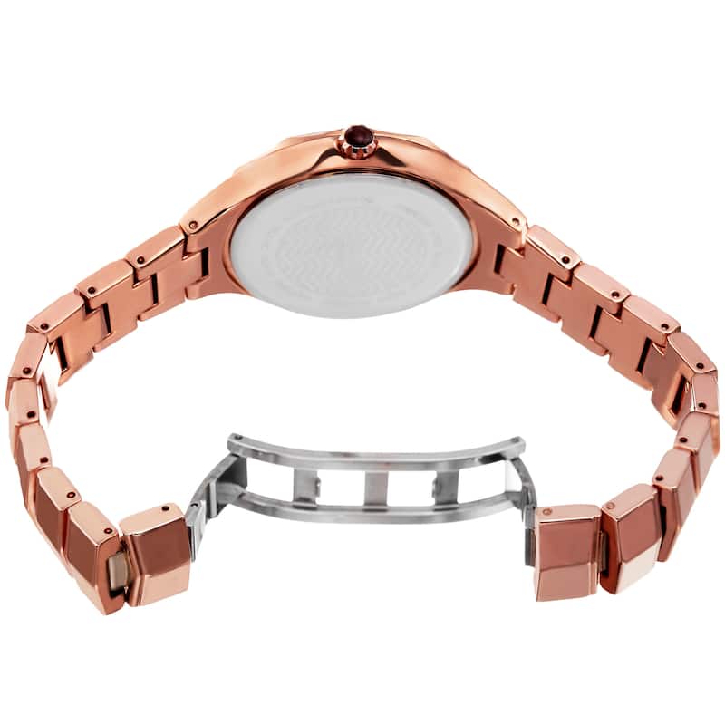 Akribos XXIV Women's Quartz Swarovski Crystal Rose-Tone Bracelet Watch