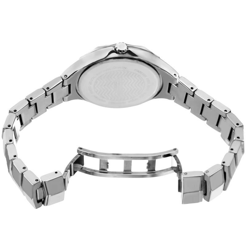 Akribos XXIV Women's Quartz Swarovski Crystal Silver-Tone Bracelet Watch