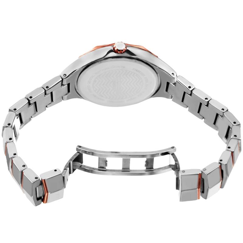 Akribos XXIV Women's Quartz Swarovski Crystal Two-Tone Bracelet Watch