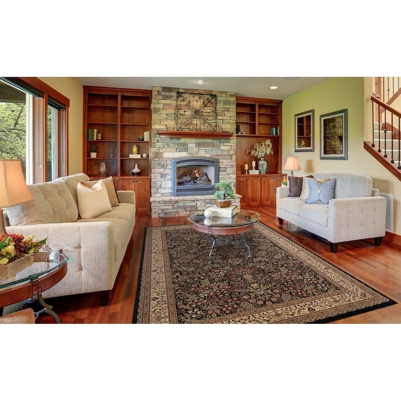 Concord Global Persian Classics Salvia Area Rug - Black/Ivory - 5'3" X 7'7"