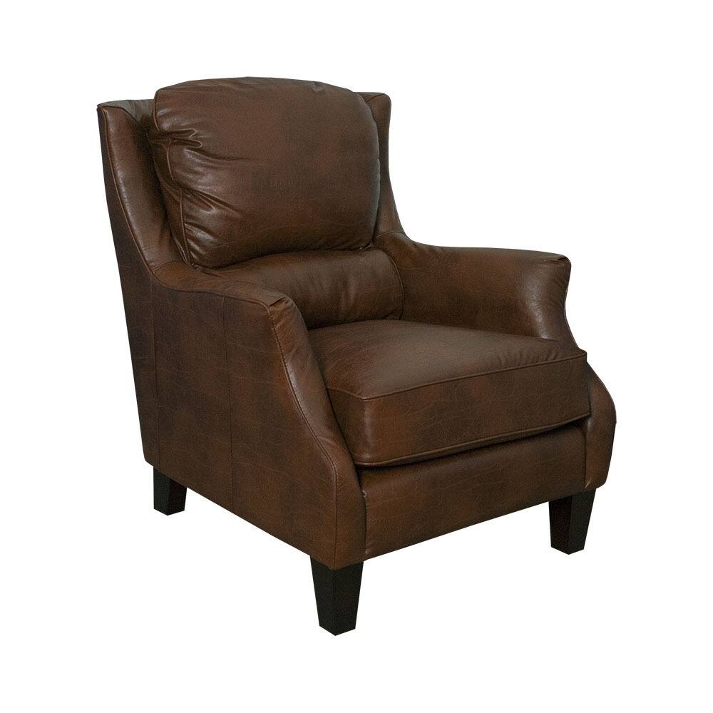 Ross Brown Bonded Leather Club Chair