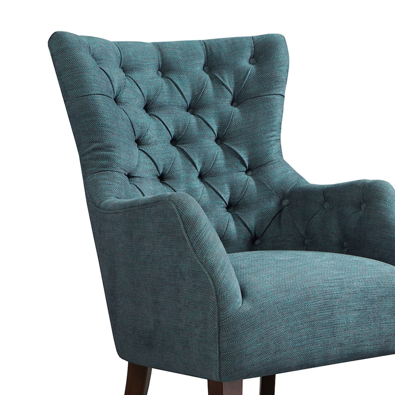 Madison Park Isa Green Button Tufted Wing Chair