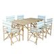 Zew Bamboo Handcrafted 7-piece Rectangular Patio Set - Thumbnail 6