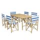 Zew Bamboo Handcrafted 7-piece Rectangular Patio Set - Thumbnail 8