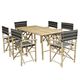 Zew Bamboo Handcrafted 7-piece Rectangular Patio Set - Thumbnail 9