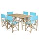 Zew Bamboo Handcrafted 7-piece Rectangular Patio Set - Thumbnail 1