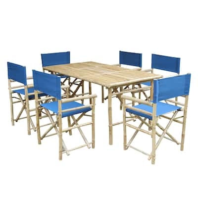 Set of 6 Director Chairs and Rectangular Table Dining