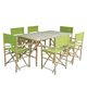 Zew Bamboo Handcrafted 7-piece Rectangular Patio Set - Thumbnail 7