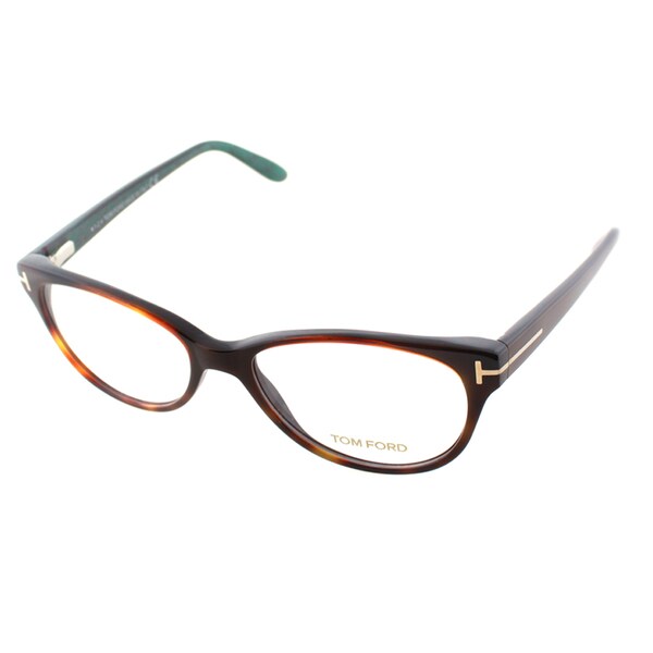 Tom Ford Women's Tortoise Acetate, Plastic Slightly Round Eyeglasses ...