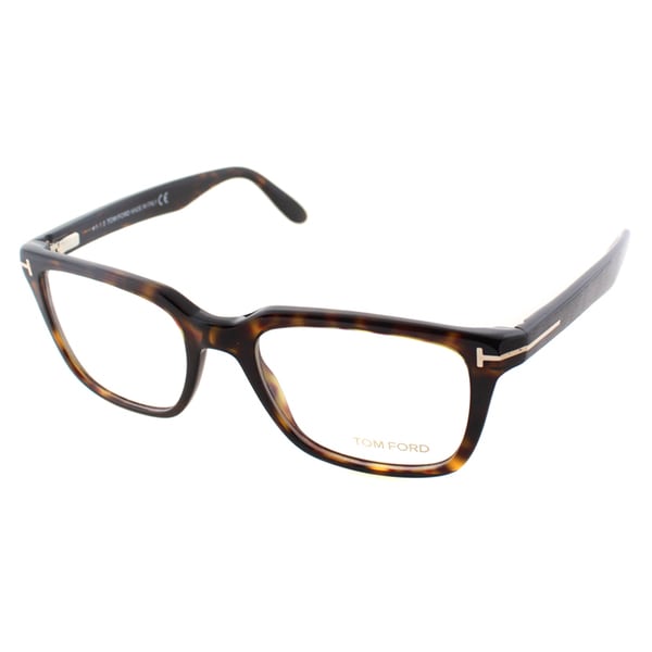 Shop Tom Ford Men's Dark Havana Plastic Square Eyeglasses - Free ...
