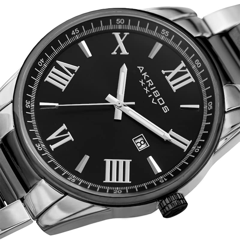 Akribos XXIV Men's Quartz Date Stainless Steel Two-Tone Bracelet Watch