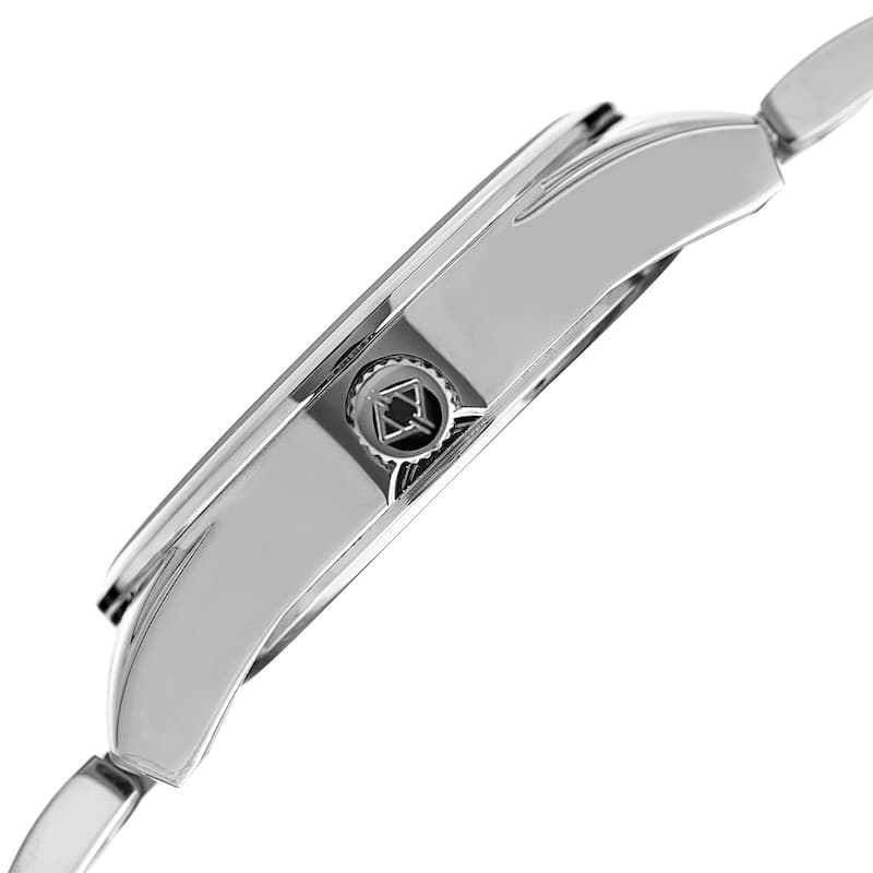 Akribos XXIV Men's Quartz Date Stainless Steel Silver-Tone Bracelet Watch
