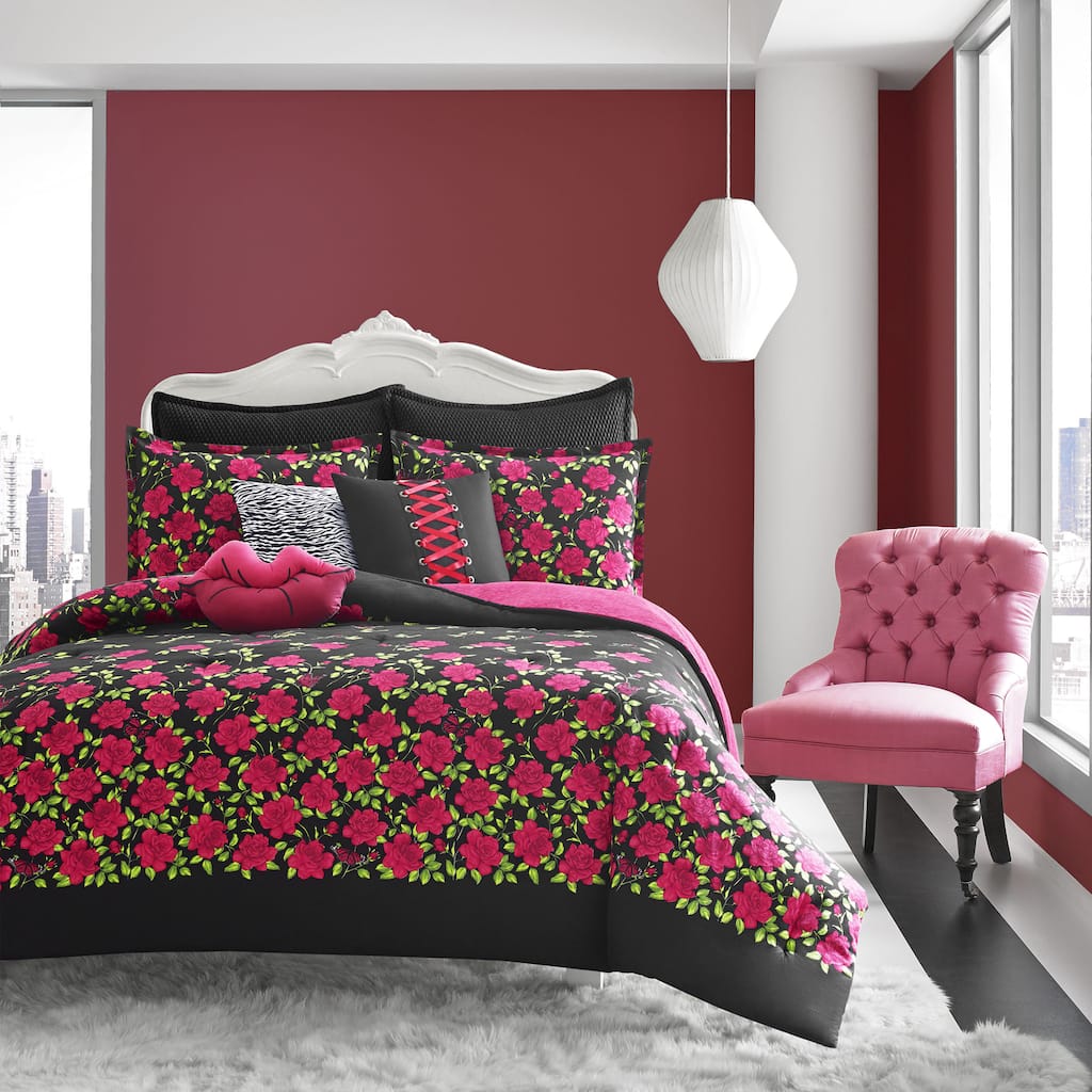 Betsey Johnson Rose Garden Cotton 3-piece Comforter Set