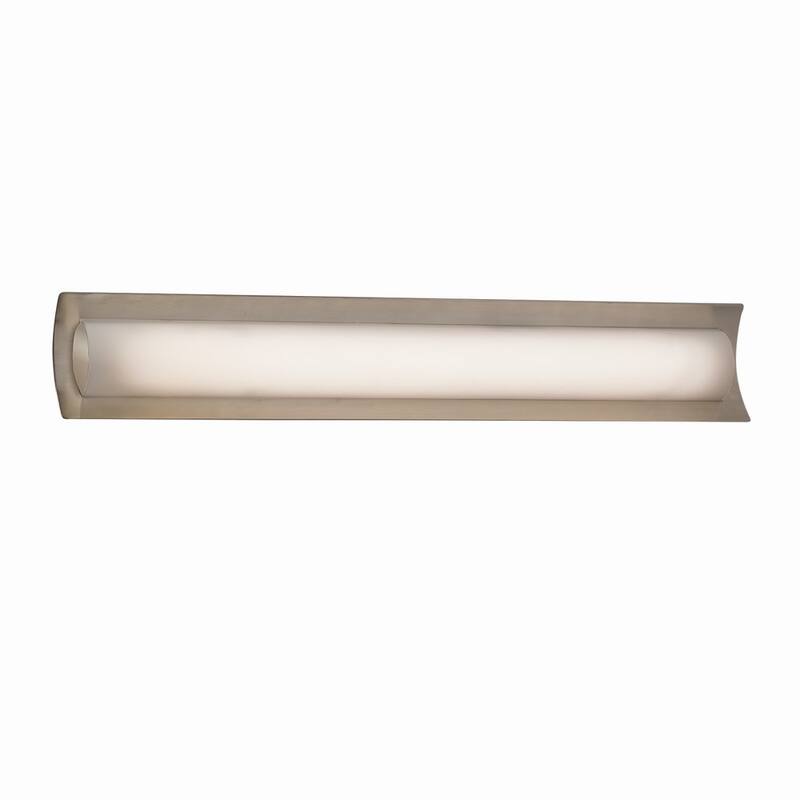 Justice Design Fusion Lineate 30-inch Brushed Nickel ADA LED Wall/ Bath Bar, Opal Shade