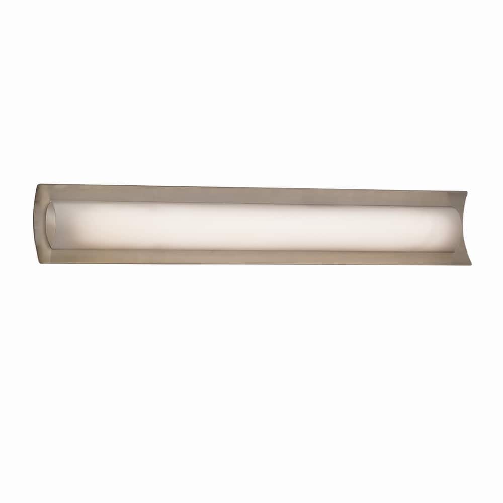 Justice Design Fusion Lineate 30-inch Brushed Nickel ADA LED Wall/ Bath Bar, Opal Shade